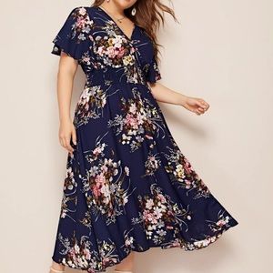 Floral midi summer dress